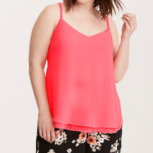 Torrid Double Layer neon coral Swing Cami Size 3